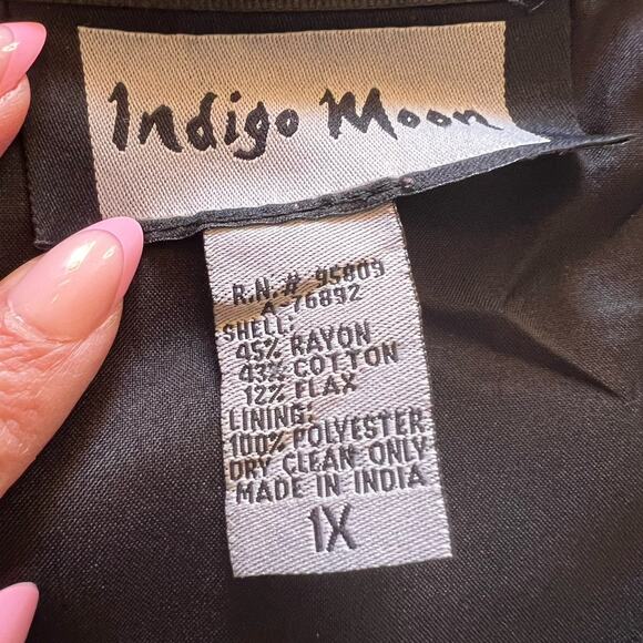 VTG Indigo Moon multicolor patchwork jacket with embroidery Sz 1X Made In India - Picture 2 of 9